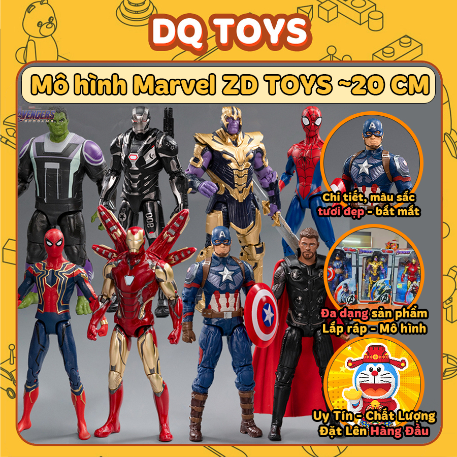 Mô hình spider man người nhện iron man siêu nhân marvel người sắt captain america hulk có khớp giá rẻ ZD Toys DQ TOYS