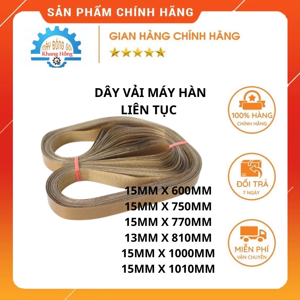 Dây Vải Chịu Nhiệt Của Máy Hàn Miệng Túi Liên Tục Fr900, Fr900M, Dbf900, Sf150, Frm980, Frd1000