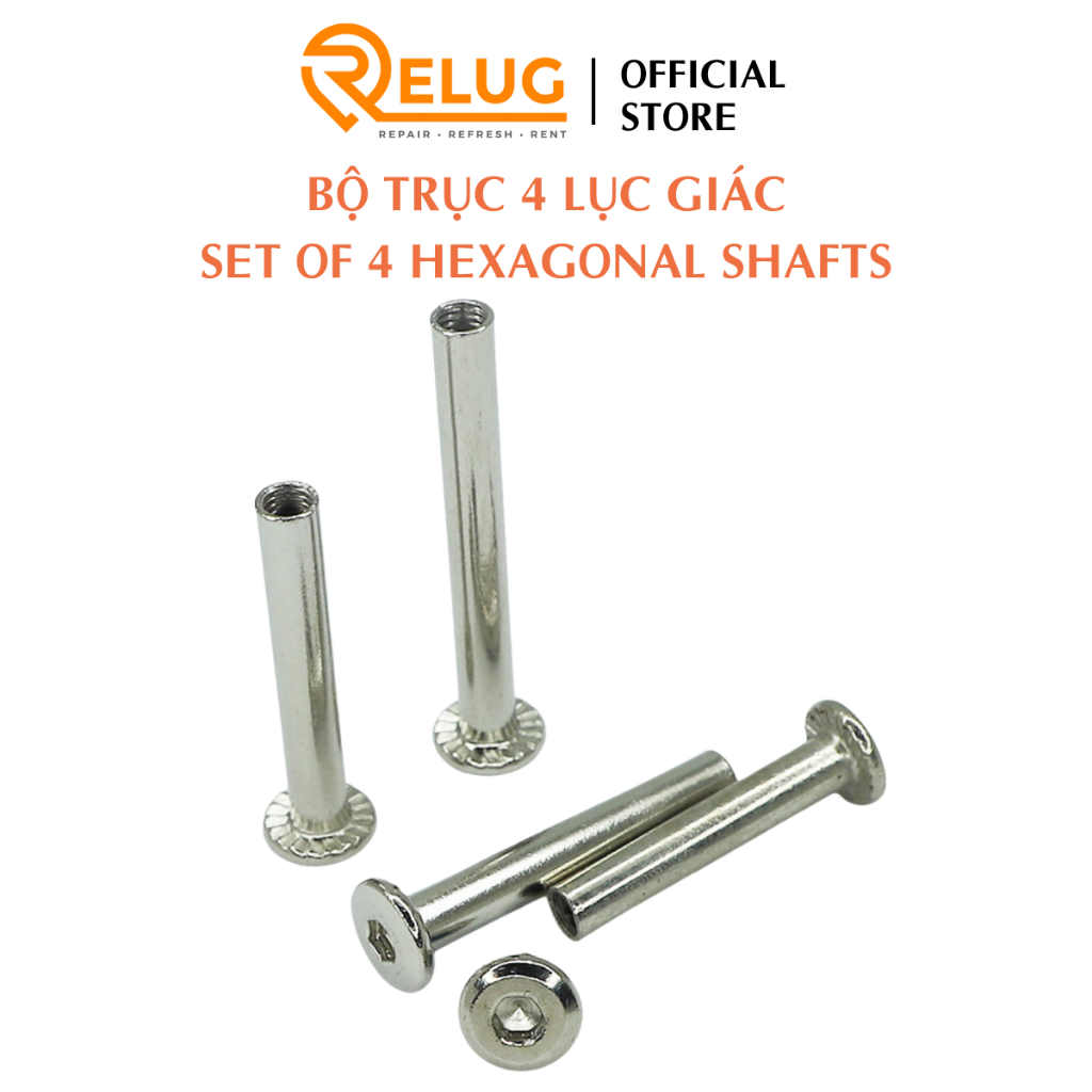 Bộ trục 4 lục giác 𝗥𝗘𝗟𝗨𝗚 dùng để thay thế bánh xe vali dễ dàng tự thay thế tháo lắp