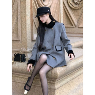 FREESHIP ÁO DẠ XÁM DÁNG THỤNG QCCC NỮ TÍNH