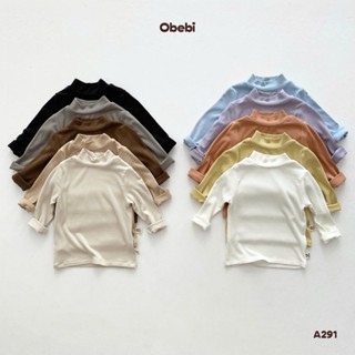 Áo Giữ Nhiệt Cổ 3 Phân Chất Cotton Co Giãn 4 Chiều Cho Bé Trai Bé Gái OBEBI A291