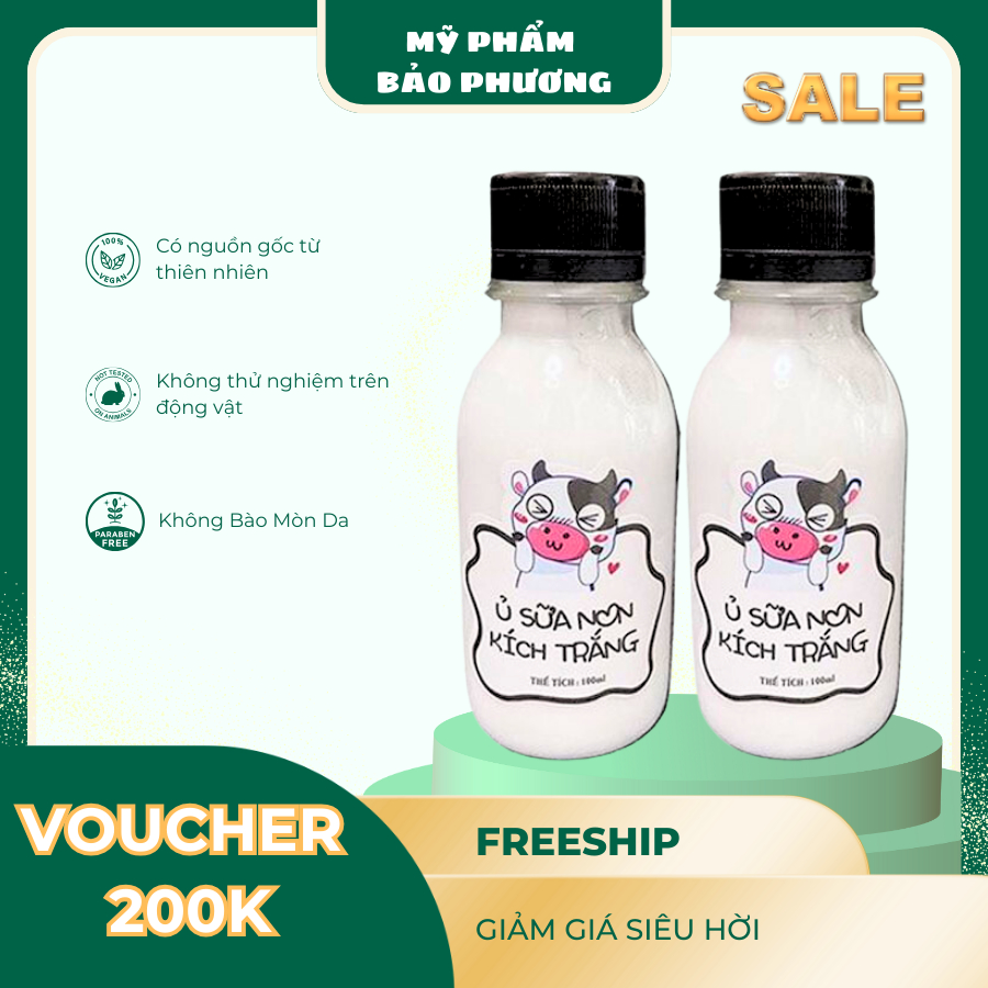 Ủ Sữa Non Kích Trắng Cho Face & Body Cô Đặc Siêu Thơm Mịn LOẠI 1 CHUẨN SPA