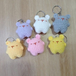 Móc khóa gấu mini handmade bằng len