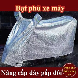 Bạt phủ xe máy che nắng mưa áo trùm bảo vệ xe tránh bụi bẩn tia UV loại hai lớp tráng nhôm siêu dày tránh trầy xước