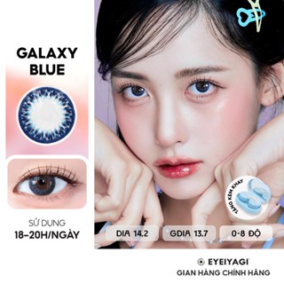Kính áp tròng EYEIYAGI lens xanh dương Galaxy Blue cận 3 tháng độ cận 0-8 DIA 14.2mm | Lens chính hãng Hàn Quốc