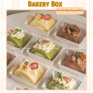 100 Hộp Giấy Trắng Đựng Bánh Cuộn Trái Cây, Mousse, Tiramisu, Hộp Đựng Bánh Bông Lan Cuộn (E1209)