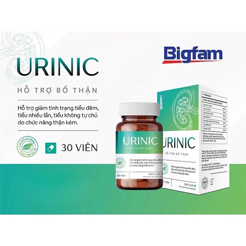 [ Mua 6 tặng 1] viên uống URINIC dùng được cho nam và nữ hỗ trợ giảm tiểu đêm,tiểu buốt,tiểu nhiều lần do thận yếu