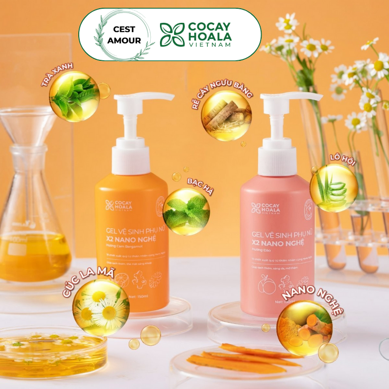 Dung Dịnh Vệ Sinh X2 Nano Nghệ Cocayhoala Ngăn Ngừa Vi Khuẩn, Dưỡng Ẩm, Mùi Hương Thoáng Mát 150ml