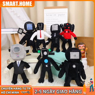  Gấu Bông Đồ Chơi Skibidi Toilet Cameraman TV Man Titan Speakerman Clockman Titan Drill man Thú Bông Bồn Cầu Vui Nhộn-6 