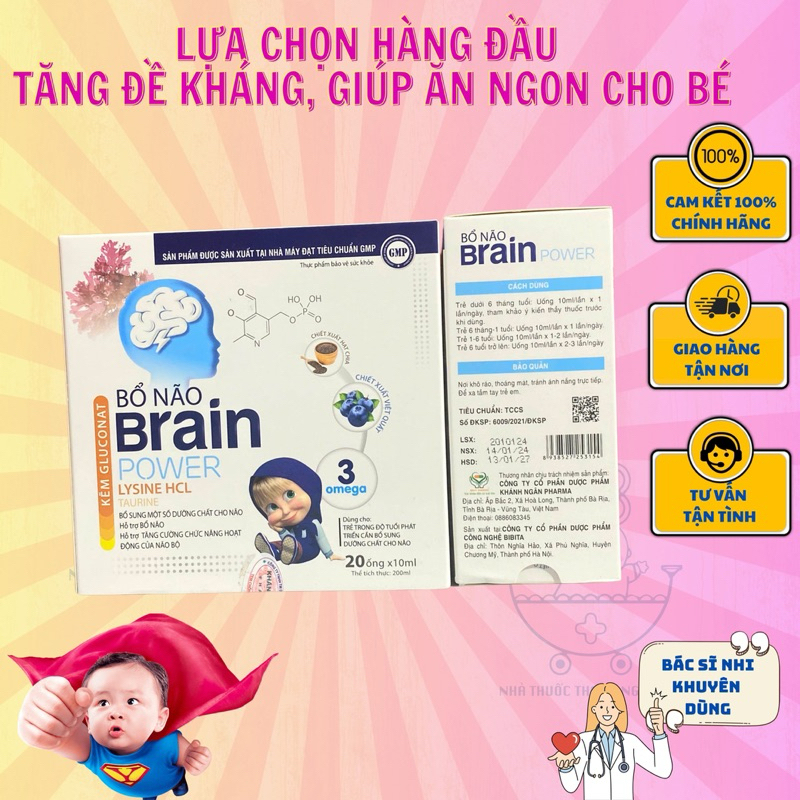BỔ NÃO BRAIN POWER giúp tăng cường chức năng não bộ ở trẻ
