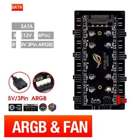 Thẻ chuyển đổi nguồn sata sang ARGB led để setup dàn led ARGB