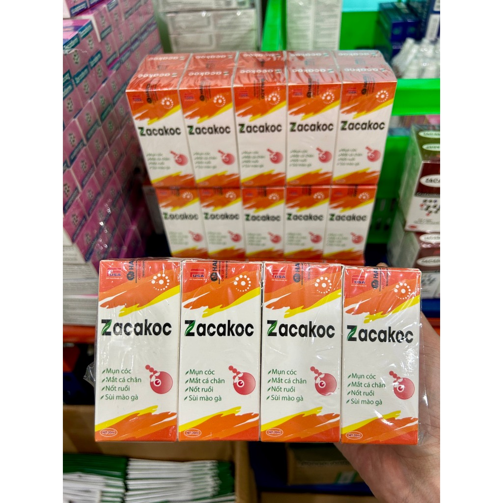 Dung Dịch Bôi ZACAKOC - Dùng Cho Mụn Cóc, Chai Sừng, Sùi Mào Gà Lọ 20ml