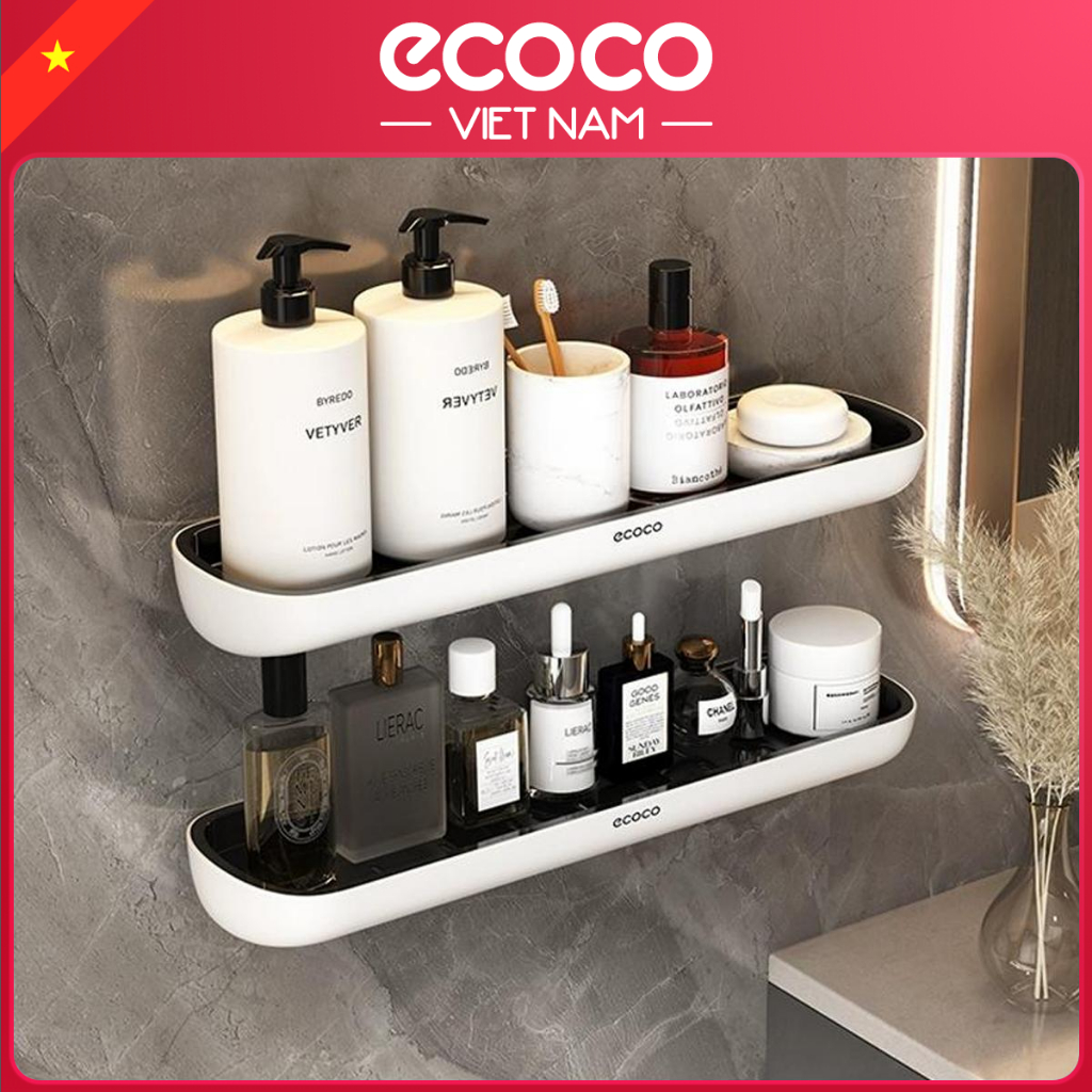 Kệ để đồ nhà tắm ECOCO cao cấp không cần khoan tường, Kệ nhà tắm
