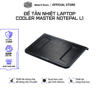 Đế Tản Nhiệt Laptop Cooler Master Notepal L1, Chống ồn, giữ Cho Laptop Mát Mẻ, Tương thích 17 Inch | Bảo Hành 2 Năm