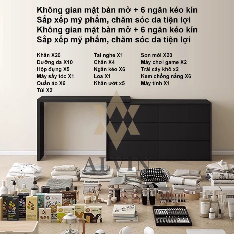 ALVIN bàn trang điểm bàn phấn bàn trang điển đơn giản kèm tủ để đồ tủ lưu trữ tủ đầu giường | BigBuy360 - bigbuy360.vn