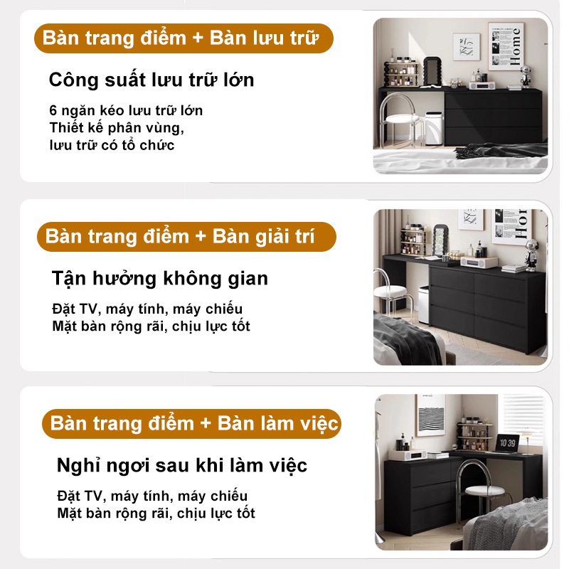 ALVIN bàn trang điểm bàn phấn bàn trang điển đơn giản kèm tủ để đồ tủ lưu trữ tủ đầu giường | BigBuy360 - bigbuy360.vn