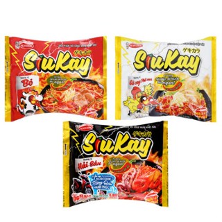 Mì Siêu Cay hải sản bò siukay 7 cấp độ của acecook128g mì và phở acecook siukay mì trộn mì xào nước.