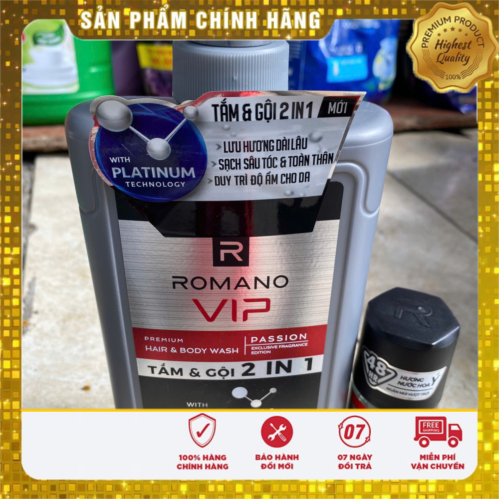 Tắm gội 2in1 Romano VIP Passion tặng lăn