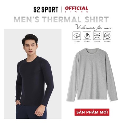 Áo thun nam dài tay S2 SPORT áo giữ nhiệt vải Heattech cao cấp, mềm mịn giữ ấm tốt - AGN01