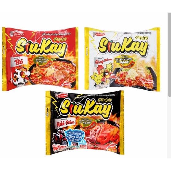Mì Siêu Cay hải sản bò siukay cấp đôh 7 của acecook128g mì và phở acecook siukay mì trộn mì xào nước