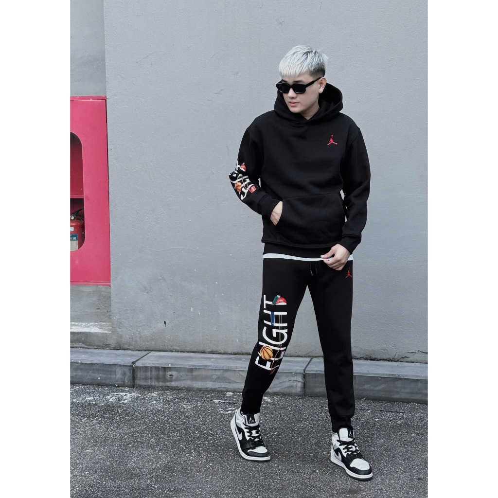 Bộ thể thao nam chất nỉ mùa thu đông Nike màu đen họa tiết,đồ thể thao thoáng khí siêu nhẹ cao cấp neww2024