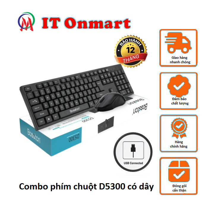 Bộ bàn phím chuột có dây hiệu Bosston cổng Usb keyboard văn phòng D5300 S6600 X7 X7S  DY- 801D