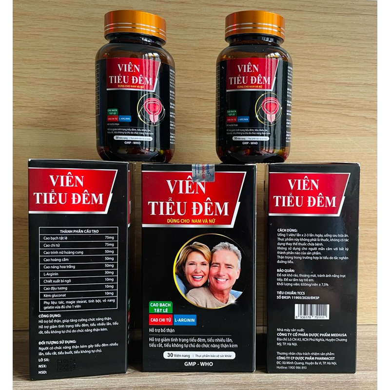 VIÊN UỐNG GIẢM TIỂU ĐÊM. TIỂU RẮT, TIỂU NHIỀU LẦN KHÔNG TỰ CHỦ. LỌ 30 VIÊN