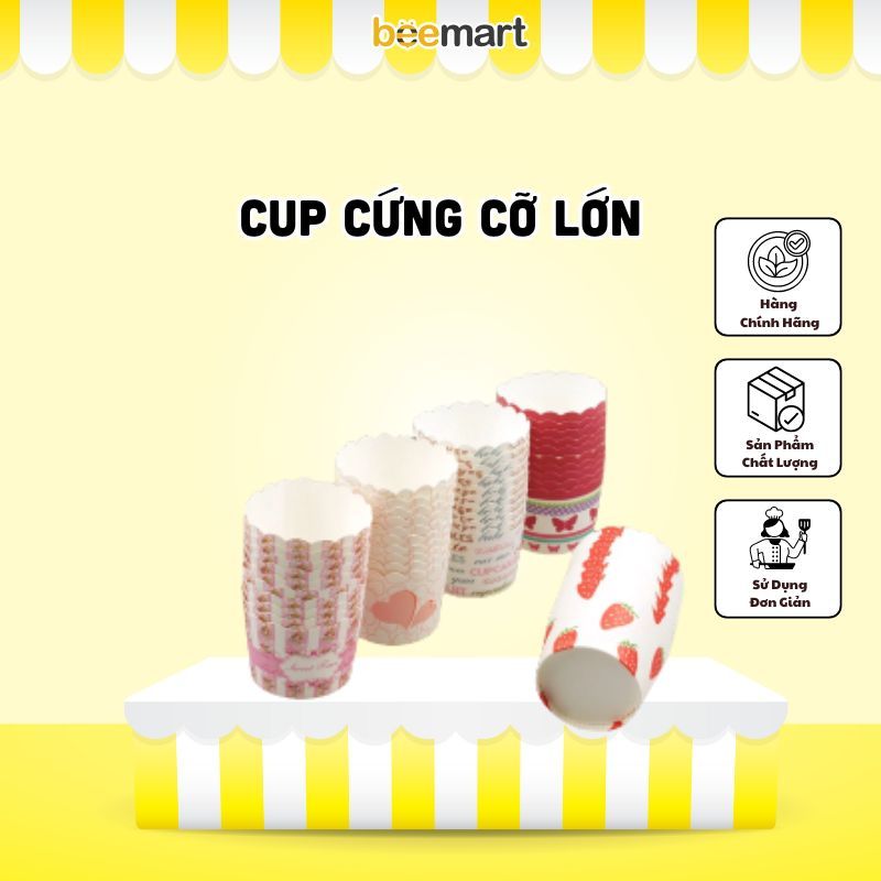 Cup Cứng Cỡ Lớn 50 chiếc - dùng làm bánh Cupcake