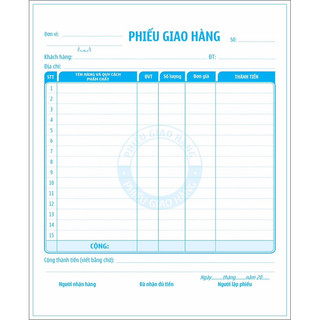 💥Compo 5 cuốn Phiếu giao hàng 2 liên 100 tờ
