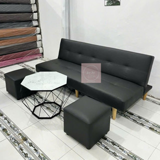 Bộ Ghế Sofa Bed (Ghế Giường Thông Minh Đa Năng) Kèm Bàn Trà Và Đôn Sang Trọng Có 6 Chân Gỗ, Dài 1m8 Bền Đẹp Hình Thực Tế