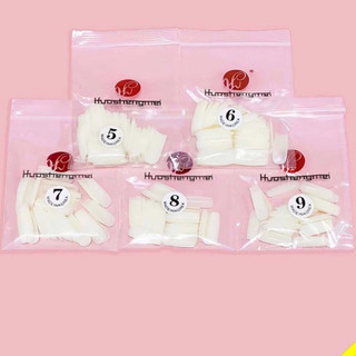 Móng úp lẻ size 5-6-7-8-9 bịch 50 móng chuẩn HSM loại 1 ôm phom mỏng dẻo tự nhiên