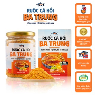 Ruốc cá hồi tiệt trùng Ba Trung thơm ngon bổ dưỡng cho bé Hũ 125g, Chà bông ăn dặm không gia vị không chất bảo quản