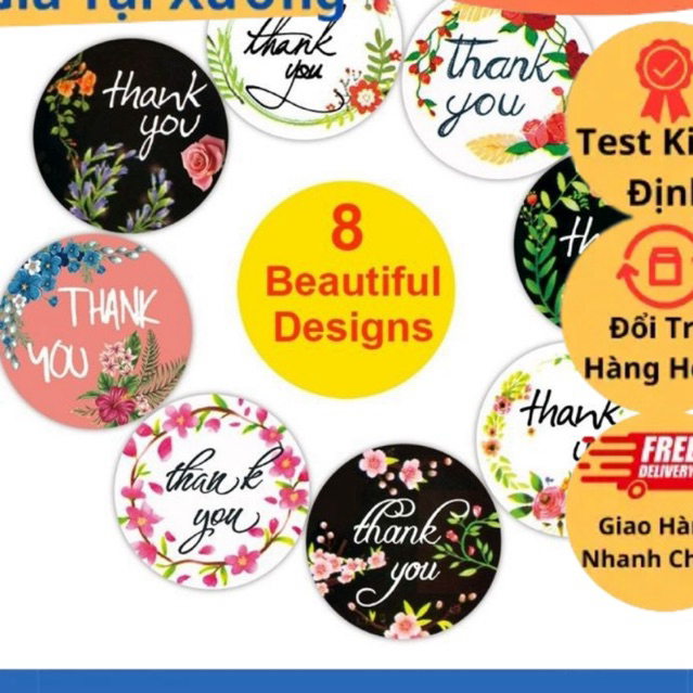 100Tem Thank you Sẵn Keo Dán