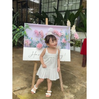 Váy 2 dây trắng xếp ly bé gái- 𝗕𝗿𝗲𝗲𝘇𝘆 𝗗𝗿𝗲𝘀𝘀