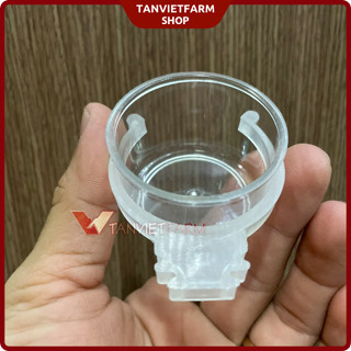  2 Cặp Cóng đựng thức ăn nước uống cho chim sơn ca chích choè chim cảnh bằng nhựa trong có tai kẹp 