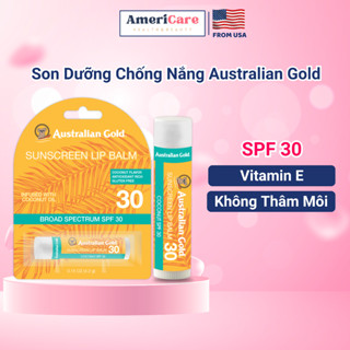 Son dưỡng chống nắng Australian Gold, son chống nắng SPF 30, chống thâm môi - Americarevn