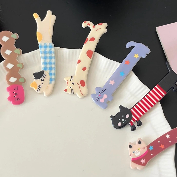 🌸Qiann99🌸Kẹp Tóc Mái Bên Hình Mèo Hoạt Hình Dễ Thương Cho Nữ