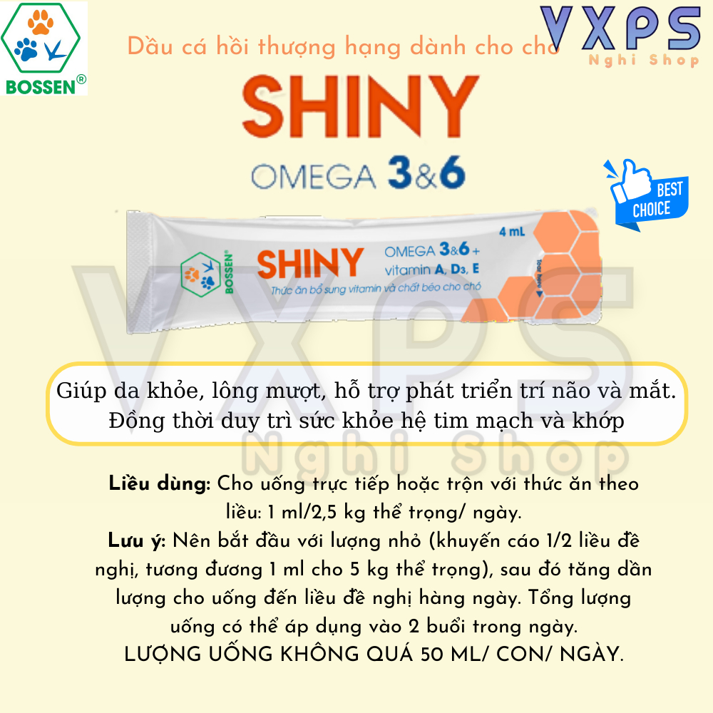 Dầu dưỡng lông bossen Shinny cho chó và mèo