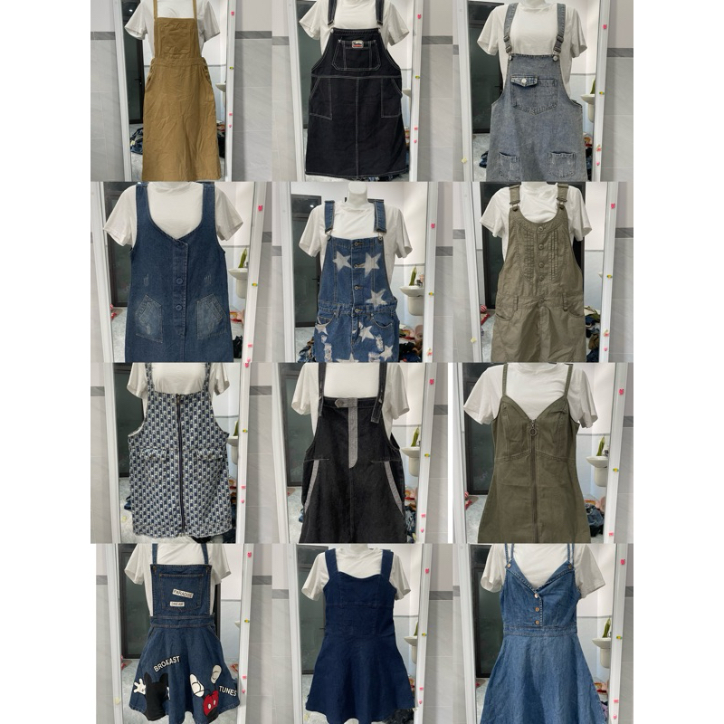 Yếm váy jean 2hand yếm jean bò 2hand (lưu ý chỉ yếm không kèm áo)
