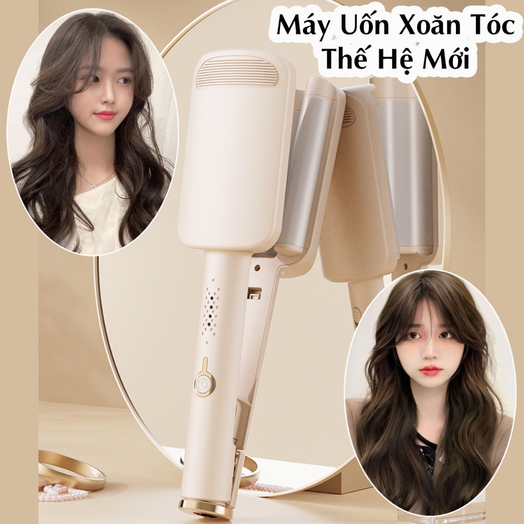 Máy uốn tóc tự động hippie thế hệ mới, máy làm tóc xoăn sóng nước hippie cao cấp