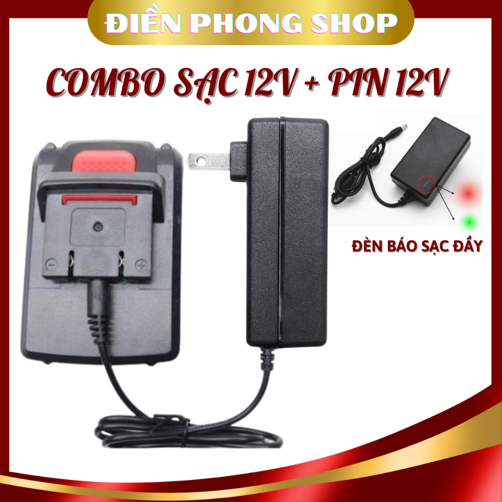 COMBO SẠC VÀ CHÂN NGUỒN 21V, Cục sạc 21v 2a dùng cho máy khoan pin 21v 26v 36v.... Có Đèn Báo Đầy Pi