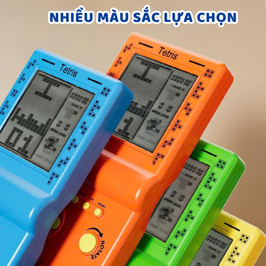 Máy ĐIỆN TỬ XẾP GẠCH HÌNH Cầm Tay Thần Thánh - Trò Chơi Game 4 Nút Tuổi Thơ Trẻ Em