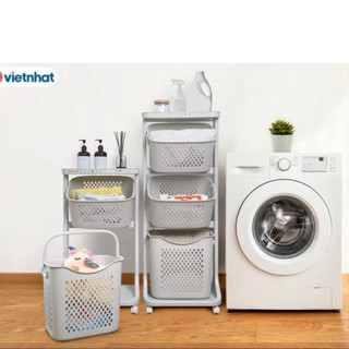Kệ đựng đồ đa năng NHỰA VIỆT NHẬT chính hãng 3 tầng  có bánh xe,mã-5567-3 hàng loại 1, kệ đựng đồ nhà tắm
