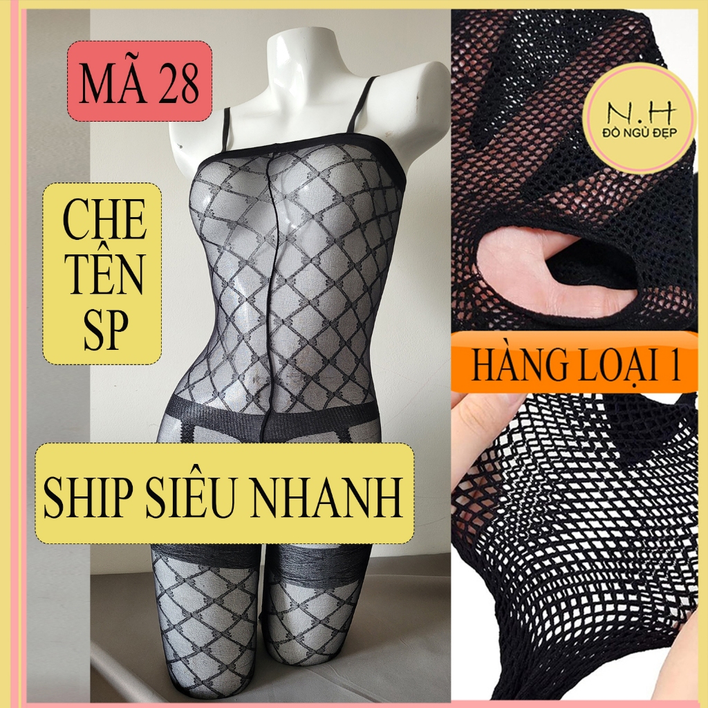 Đồ lưới bodysuit sexy nữ toàn thân - quần tất lưới nữ sexy hở đáy quyến rũ M28