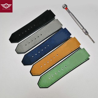 Dây đồng hồ HUBLOT nam da lộn size 42mm ( tặng kèm tua vít thay dây)