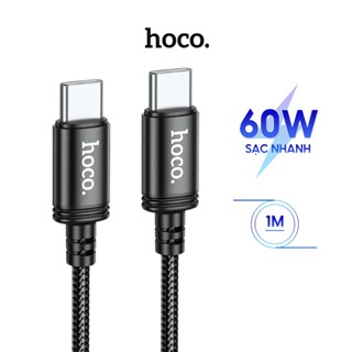Cáp sạc nhanh 2 đầu Type c 60w Hoco, Dây sạc bọc dù C to C hỗ trợ sạc nhanh chống đứt gẫy dài 1m 1m2 2m 3m