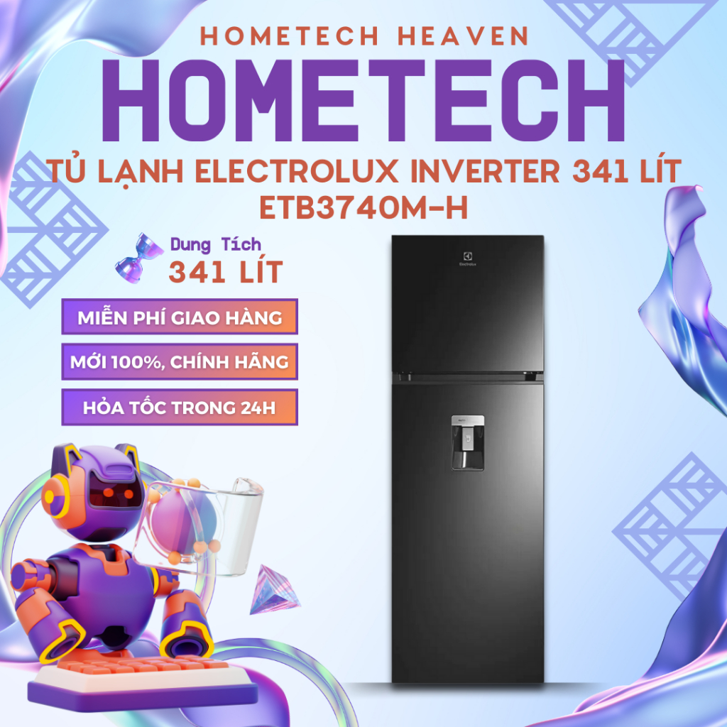 [GIAO LẮP MIỄN PHÍ] ETB3740M-H - Tủ lạnh Electrolux Inverter 341 lít ETB3740M-H - Hàng Chính Hãng, M