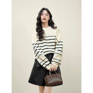  Áo len cổ tròn họa tiết kẻ ngang cover Kuose 