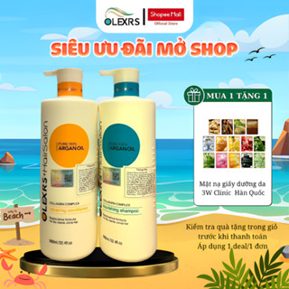 Cặp Dầu Gội Xả Olexrs Argan Oil Collagen Hair Salon 960ml - Dầu Gội Cặp Chính Hãng (Vàng)