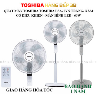 Quạt đứng có remote Toshiba F-LSA20VN màu xám/trắng - Bảo hành điện tử 12 tháng